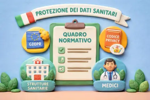 Protezione dati sanitari: quadro normativo con GDPR, codice privacy, strutture sanitarie e medici.